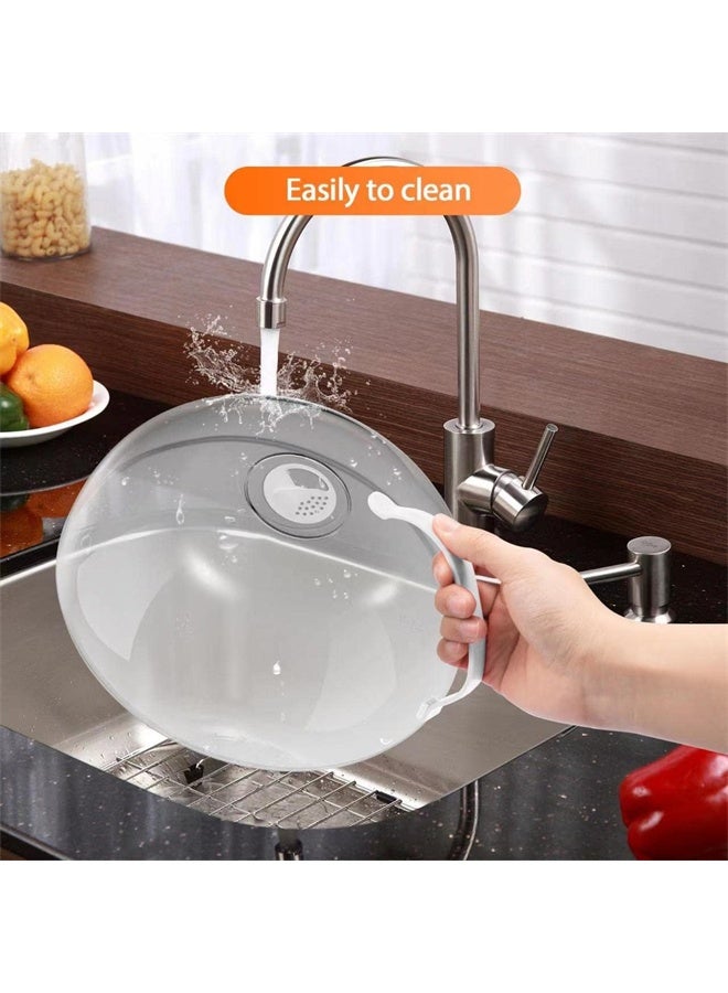 HOMESTAR 2 Pack Microwave Splatter Cover, Clear Microwave Splash Guard Cooker Lid with Handle, Safe Plastic Microwave Plate Cover for Food Splatter - Image 4